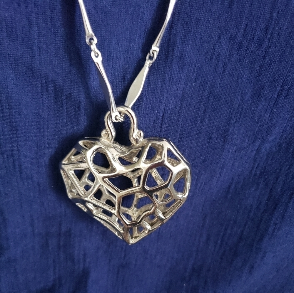 Sarah Coventry Skeleton Heart Pendant Necklace